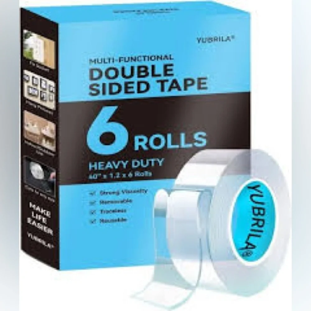 Clear Double-Sided Heavy Duty Tape - 6 Rolls